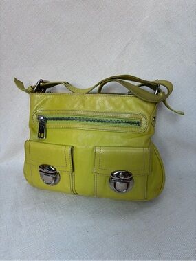 Marc Jacob’s Leather Crossbody Bag in Lime Green - Stylish Y2K!